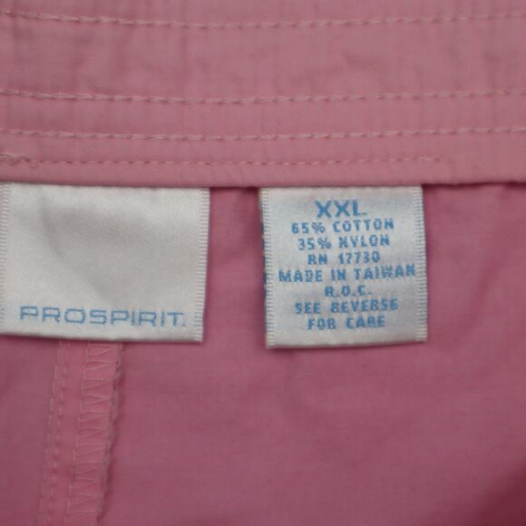 Pro Spirit Pants Womens 2XL Pink Plain High Waist Flat Front Ankle Zip - Picture 2 of 16